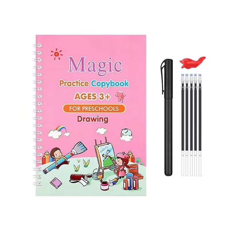 Early Education Magic Copybook Reusable Handwriting Practice  Kids Drawing Ink Workbook Children Pen Control Training Writing Drawing Educational Toy